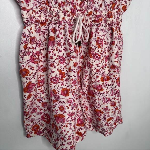 Jessica Simpson | Floral Linen Blend Short Sleeve Romper Size Medium - Picture 4 of 7